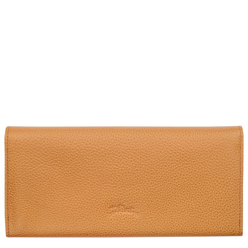 Women Longchamp Le Foulonné Continental Wallet Brown | Philippines-832TUHXGD