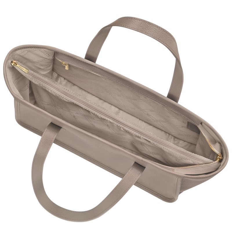 Women Longchamp Le Foulonné L Tote Bag Beige | Philippines-456WHSMIB