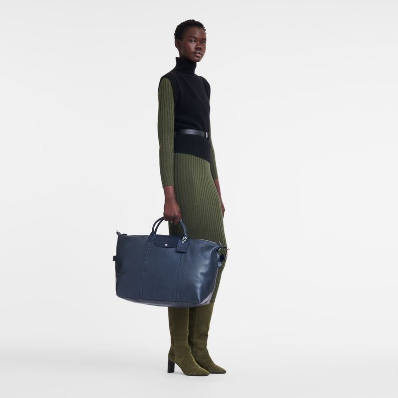 Women Longchamp Le Foulonné L Travel Bag Navy | Philippines-560VLYKQD