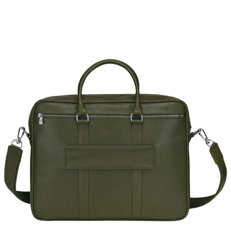 Women Longchamp Le Foulonné M Briefcase Khaki | Philippines-329PJMCGU