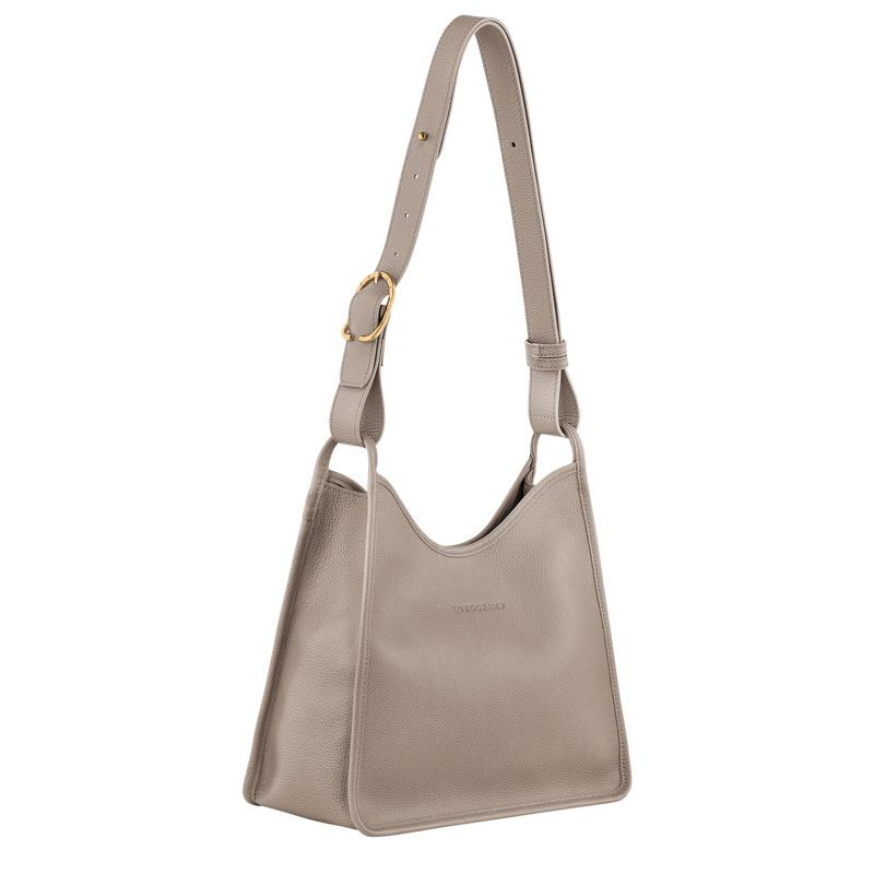 Women Longchamp Le Foulonné M Hobo Bag Grey | Philippines-290BFOVHU
