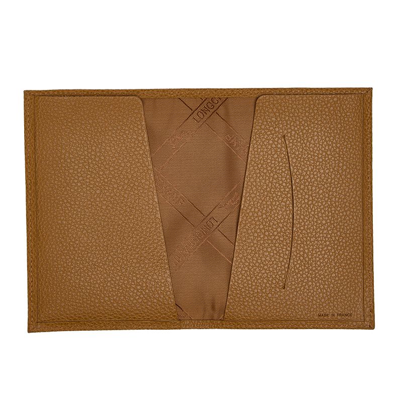 Women Longchamp Le Foulonné Passport Holder Brown | Philippines-568EIOTKF