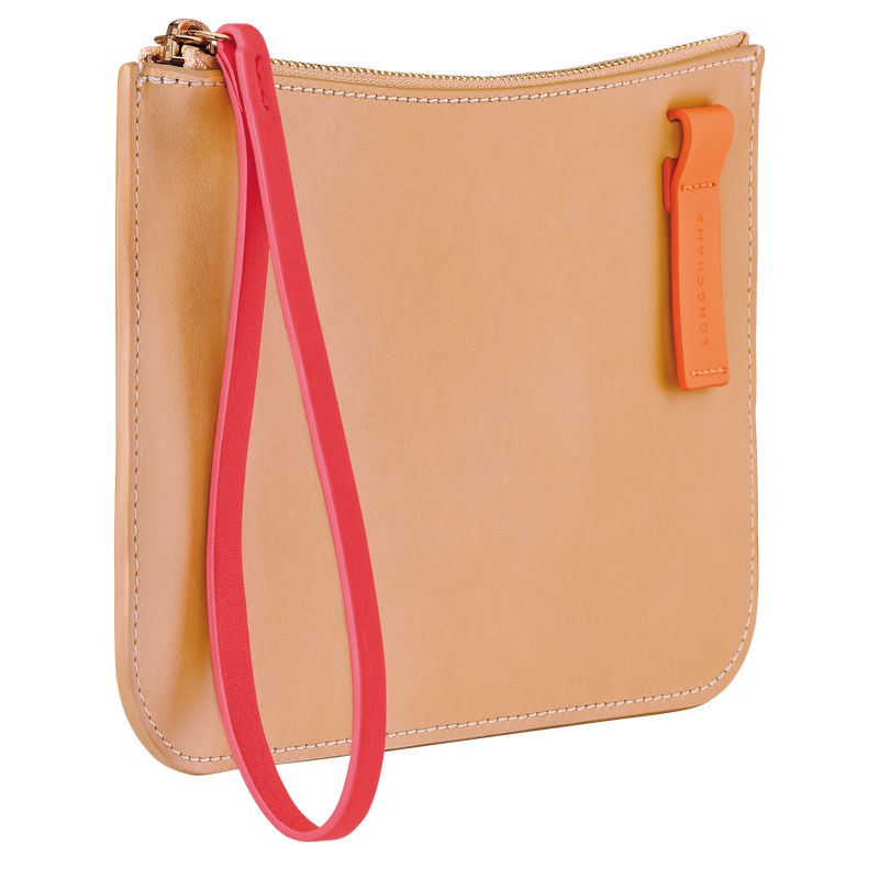 Women Longchamp Le Foulonné Pouch Orange | Philippines-421NZXAVF