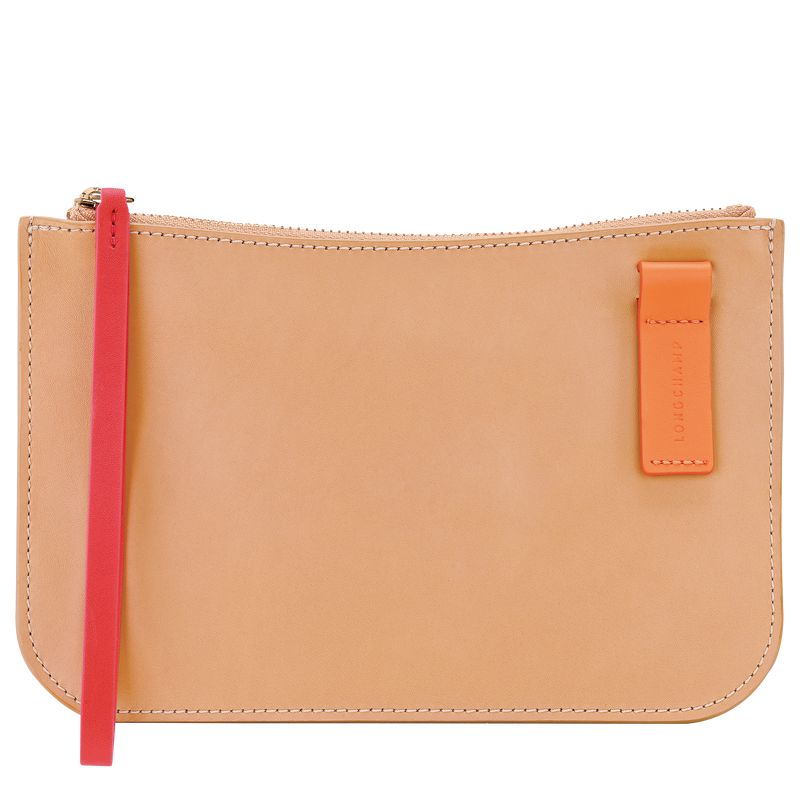 Women Longchamp Le Foulonné Pouch Orange | Philippines-421NZXAVF