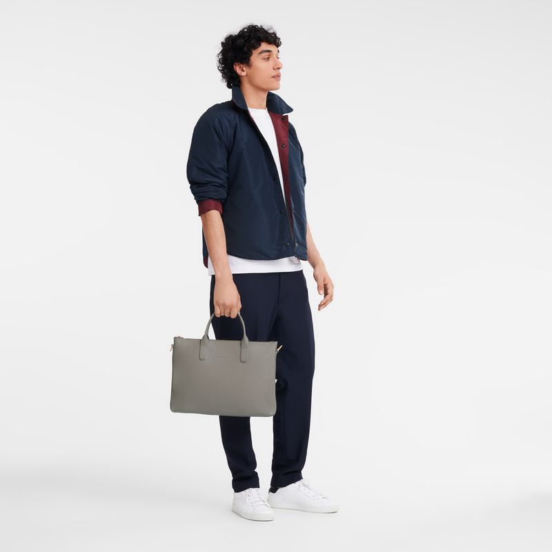 Women Longchamp Le Foulonné S Briefcase Grey | Philippines-860YXQJZP