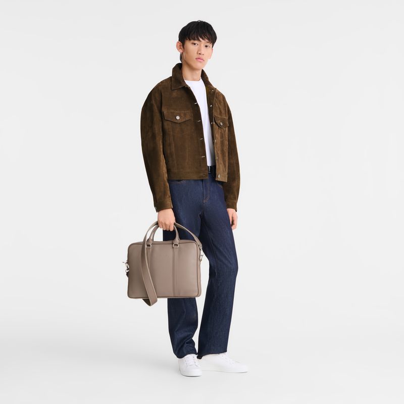 Women Longchamp Le Foulonné Xs Briefcase Beige | Philippines-607ZHFPUI