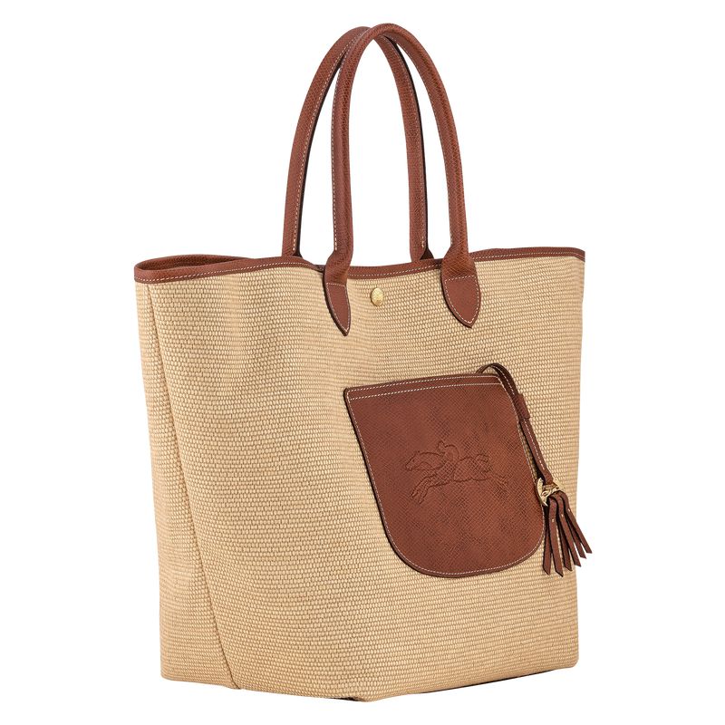 Women Longchamp Le Pliage Collection L Basket Tote Bag Brown | Philippines-495GBYKLE