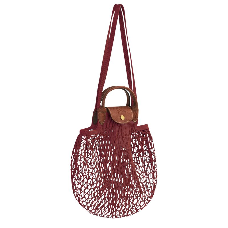 Women Longchamp Le Pliage Filet L Mesh Bag Dark Red | Philippines-359IWOKYZ