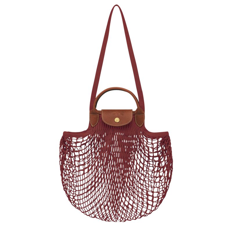 Women Longchamp Le Pliage Filet L Mesh Bag Dark Red | Philippines-359IWOKYZ