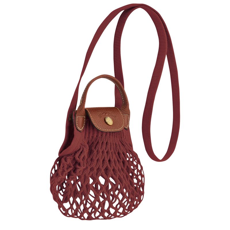Women Longchamp Le Pliage Filet Xs Mesh Bag Dark Red | Philippines-519XETGKB