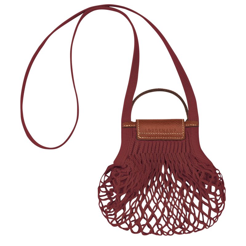 Women Longchamp Le Pliage Filet Xs Mesh Bag Dark Red | Philippines-519XETGKB
