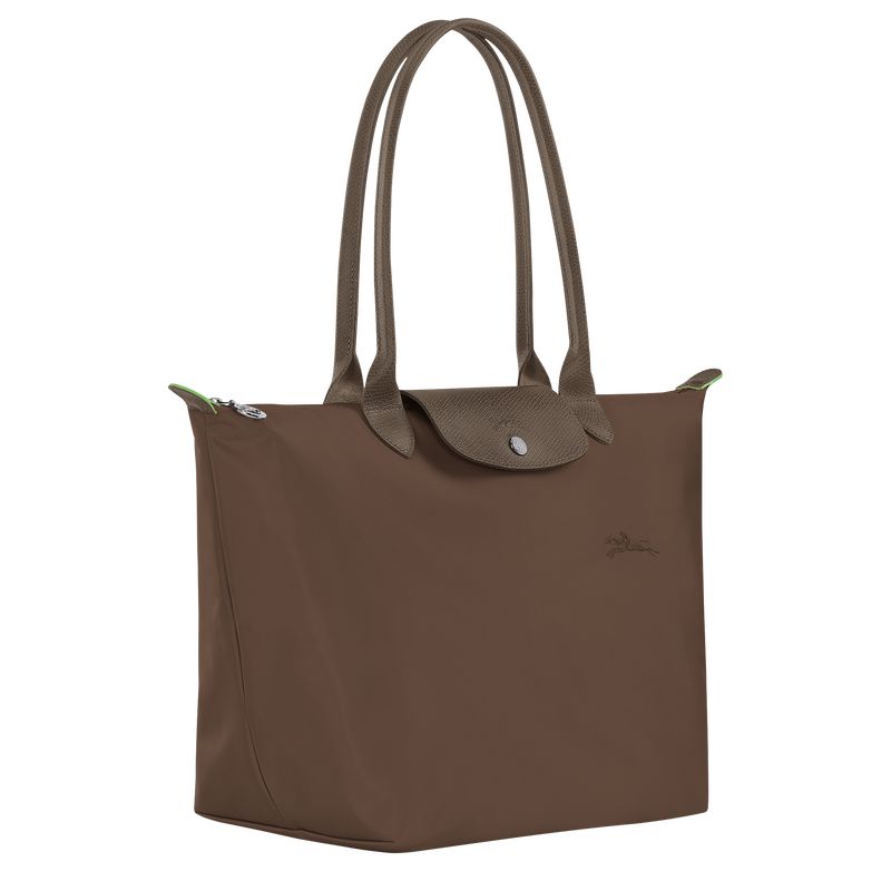Women Longchamp Le Pliage Green L Tote Bag Dark Brown | Philippines-673XAVGWC