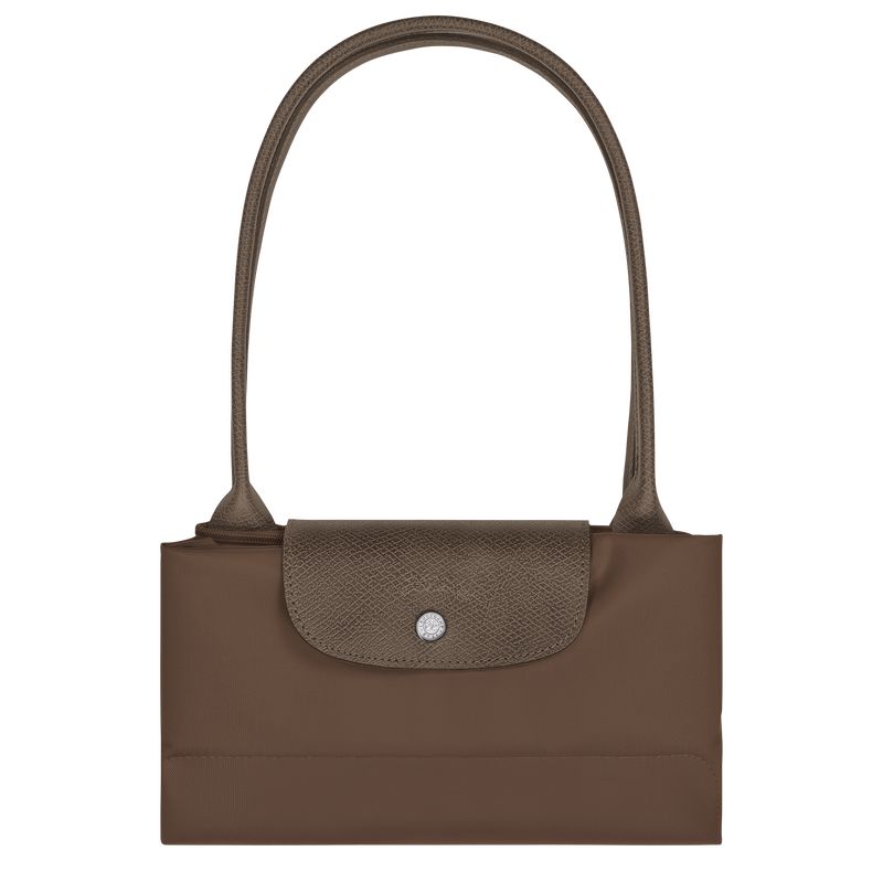 Women Longchamp Le Pliage Green L Tote Bag Dark Brown | Philippines-673XAVGWC