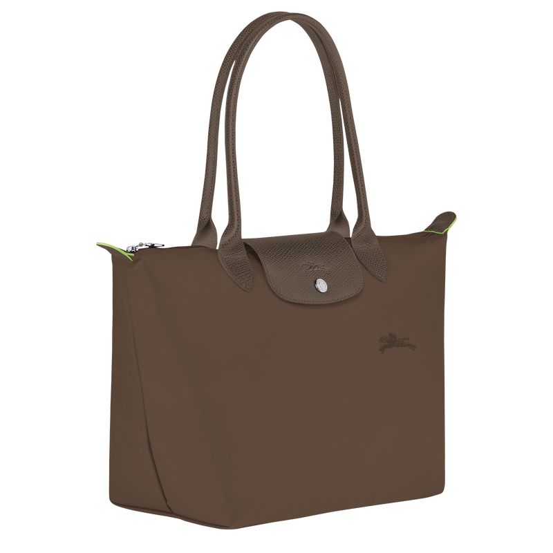 Women Longchamp Le Pliage Green M Tote Bag Dark Brown | Philippines-045HLXKMF