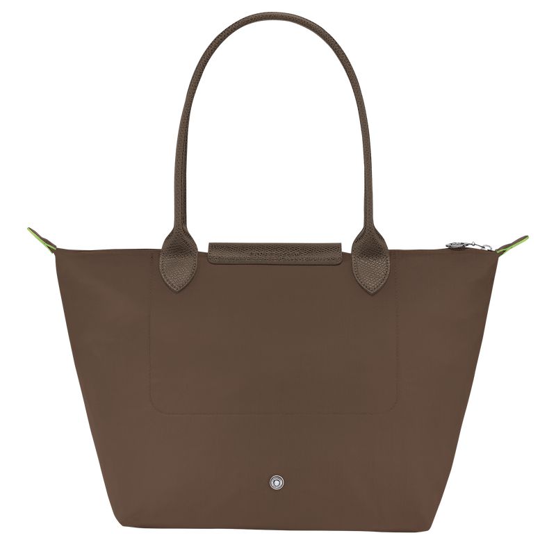 Women Longchamp Le Pliage Green M Tote Bag Dark Brown | Philippines-045HLXKMF