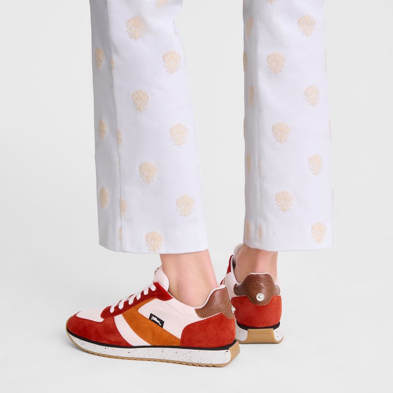 Women Longchamp Le Pliage Green Sneakers Red / Orange | Philippines-607TFJKCO