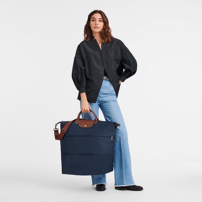 Women Longchamp Le Pliage Original Expandable Travel Bag Navy | Philippines-192LOWAGD