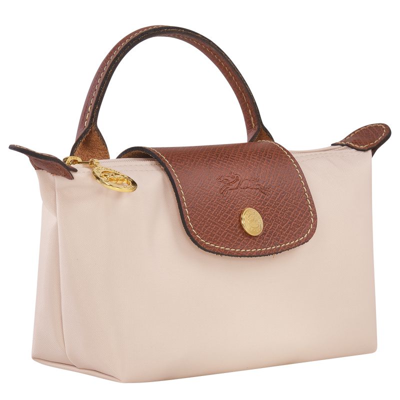 Women Longchamp Le Pliage Original With Handle Pouch Beige | Philippines-549TMJYXI