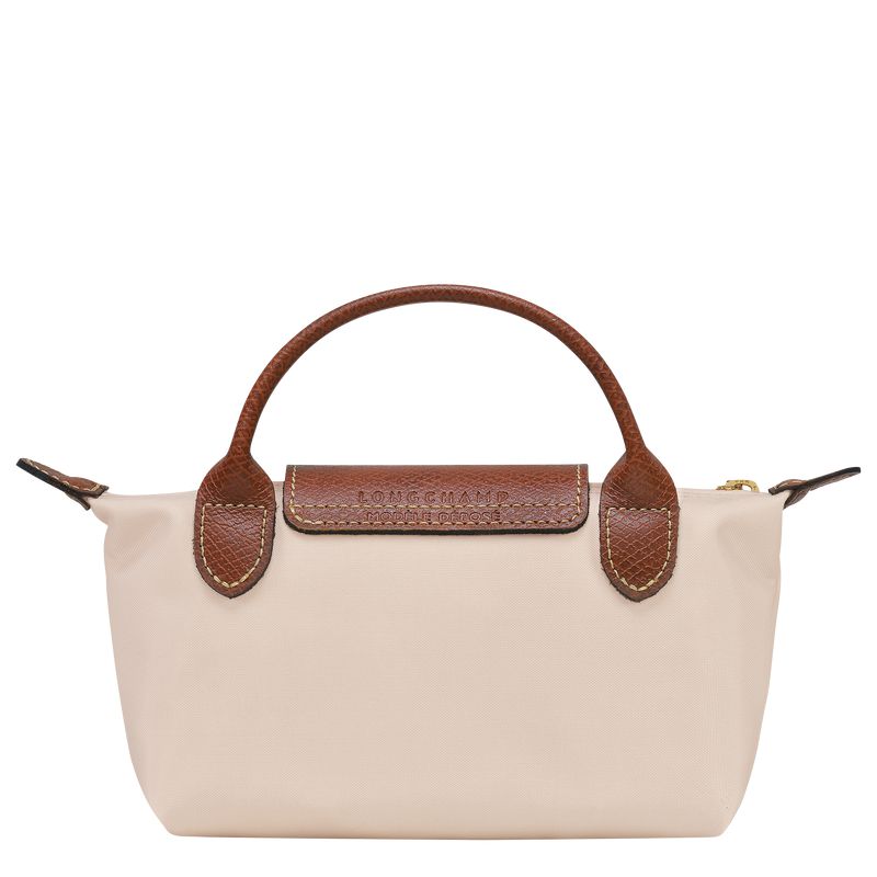 Women Longchamp Le Pliage Original With Handle Pouch Beige | Philippines-549TMJYXI
