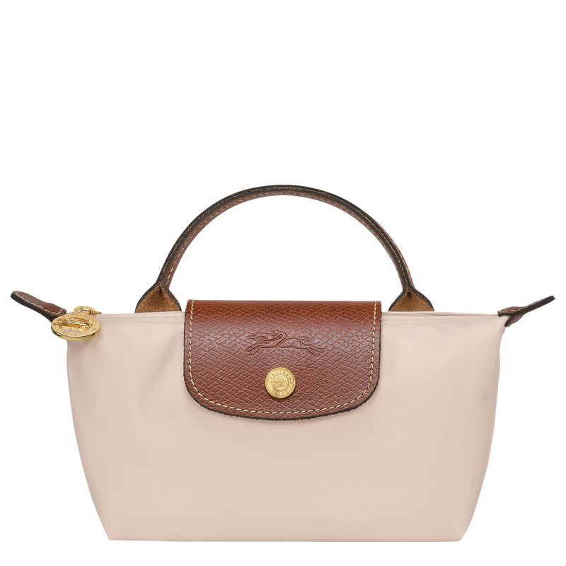 Women Longchamp Le Pliage Original With Handle Pouch Beige | Philippines-549TMJYXI