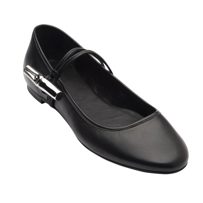 Women Longchamp Le Roseau Ballerinas Black | Philippines-107RPSYON