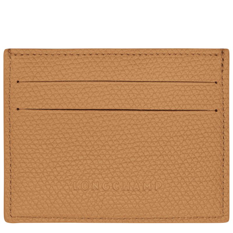 Women Longchamp Le Roseau Card Holder Brown | Philippines-218FBOQYK