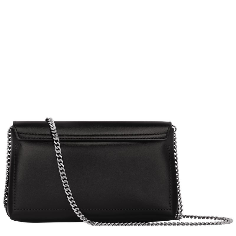 Women Longchamp Le Roseau Clutch Black | Philippines-561CEHUTK