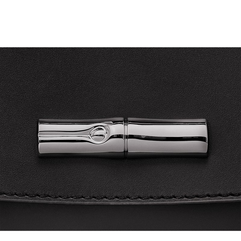 Women Longchamp Le Roseau Clutch Black | Philippines-561CEHUTK