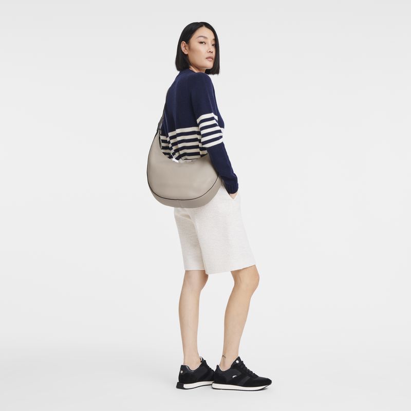 Women Longchamp Le Roseau Essential L Crossbody Bag Beige | Philippines-598YFEAVB