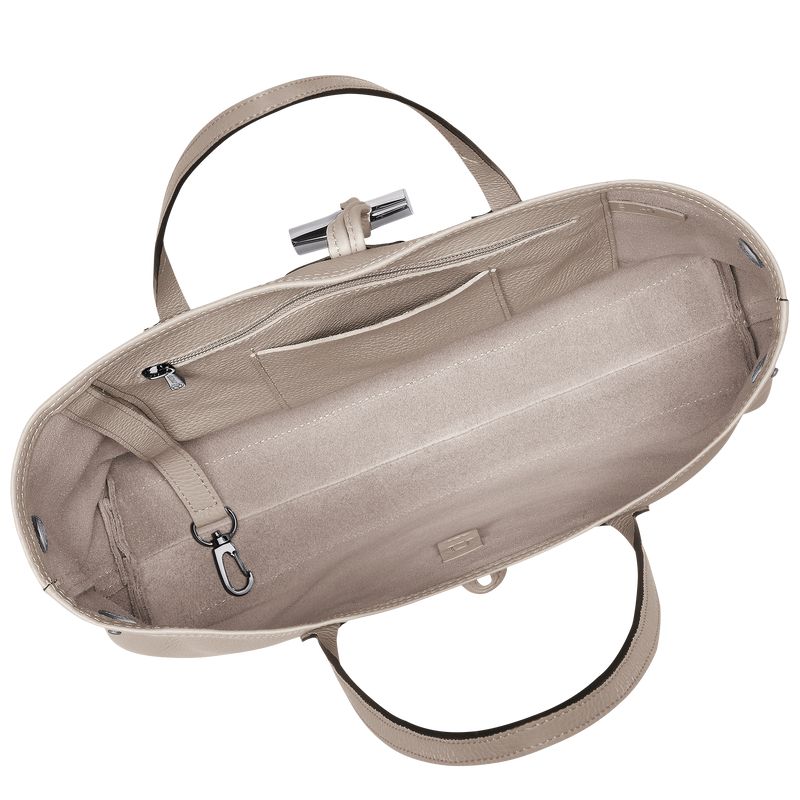 Women Longchamp Le Roseau Essential M Tote Bag Beige | Philippines-319AENTDK