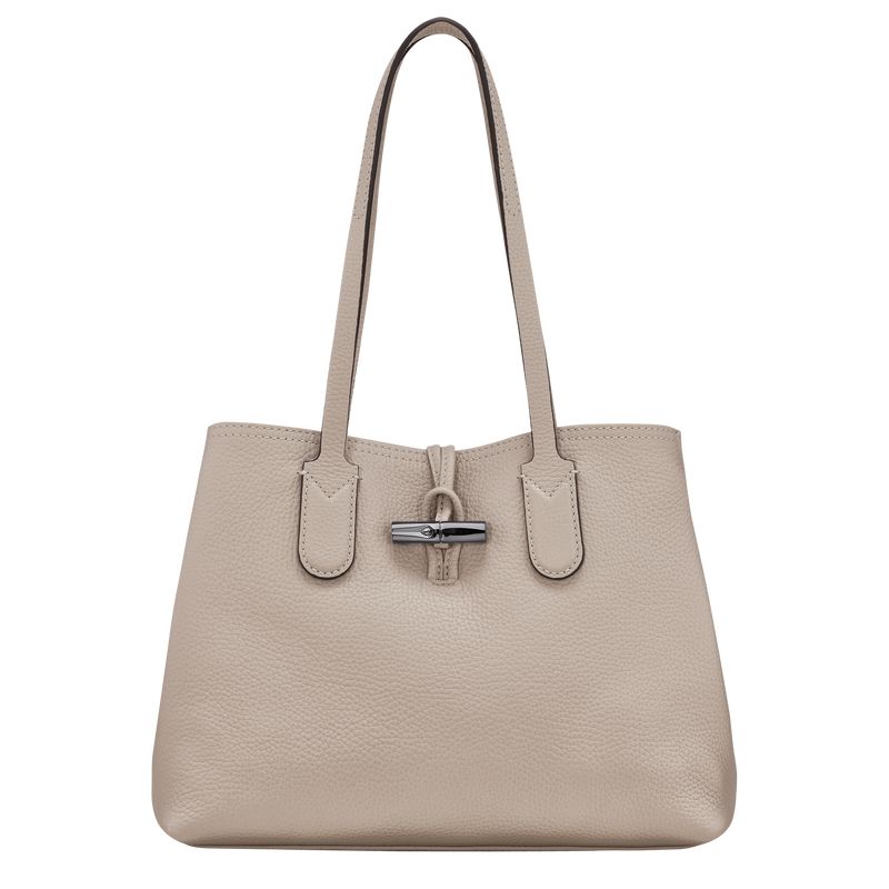 Women Longchamp Le Roseau Essential M Tote Bag Beige | Philippines-319AENTDK