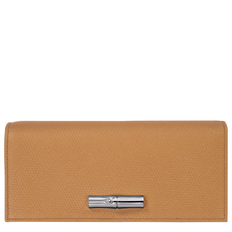 Women Longchamp Le Roseau Flap Wallet Brown | Philippines-584FLBWHA
