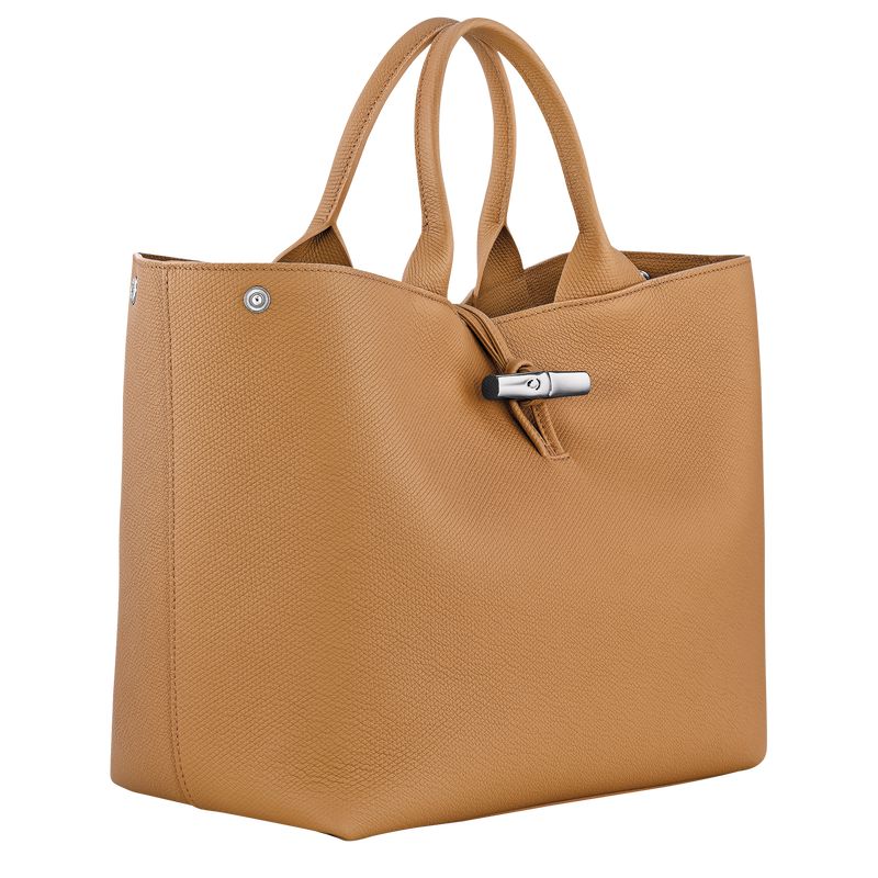 Women Longchamp Le Roseau L Handbag Brown | Philippines-962UKPODM