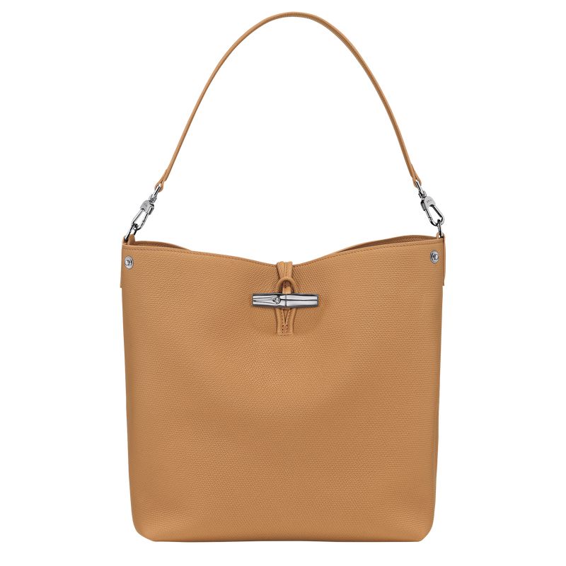 Women Longchamp Le Roseau M Shoulder Bag Shoulder Bag Brown | Philippines-219BJTKSZ