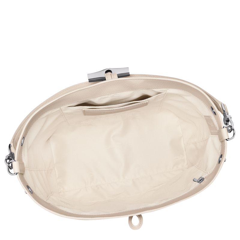 Women Longchamp Le Roseau M Shoulder Bag Beige | Philippines-357VKLSYI