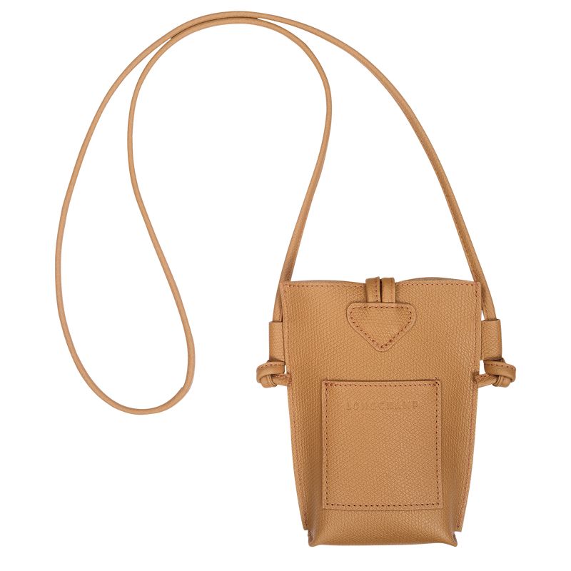 Women Longchamp Le Roseau Phone Case Brown | Philippines-817MYLQBO