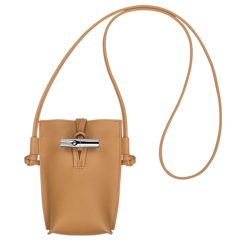 Women Longchamp Le Roseau Phone Case Brown | Philippines-817MYLQBO