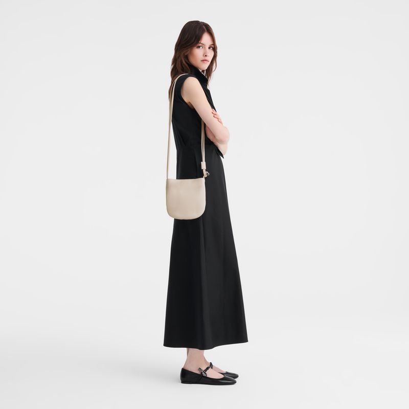 Women Longchamp Le Roseau S Crossbody Bag Beige | Philippines-804TVNSED