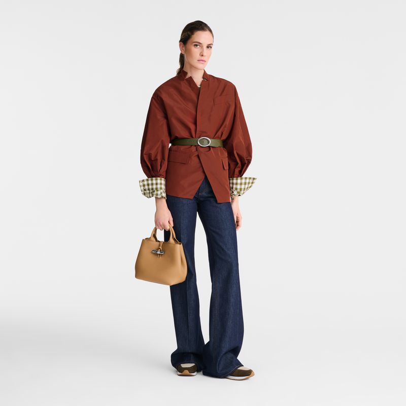 Women Longchamp Le Roseau S Handbag Brown | Philippines-967WXVZEO