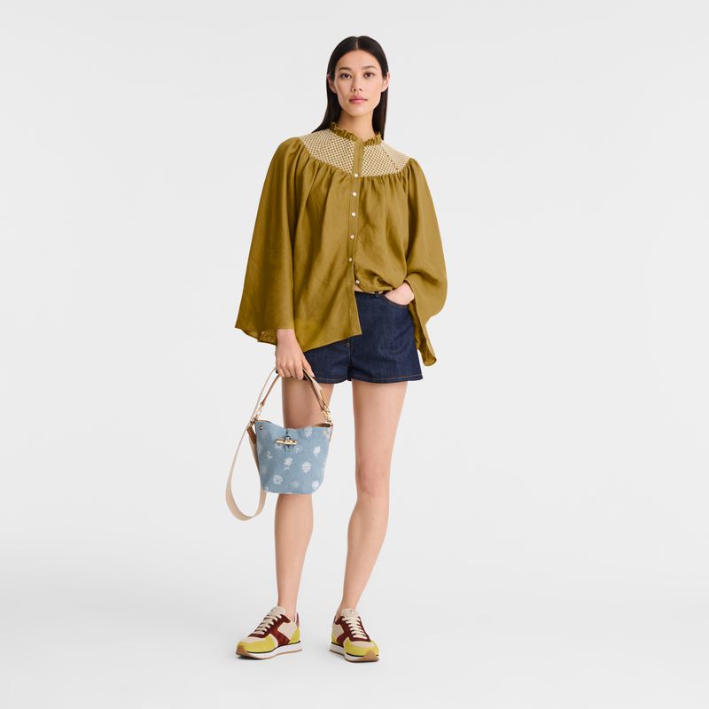 Women Longchamp Le Roseau Xs Bucket Bag Blue | Philippines-612CSHEFO