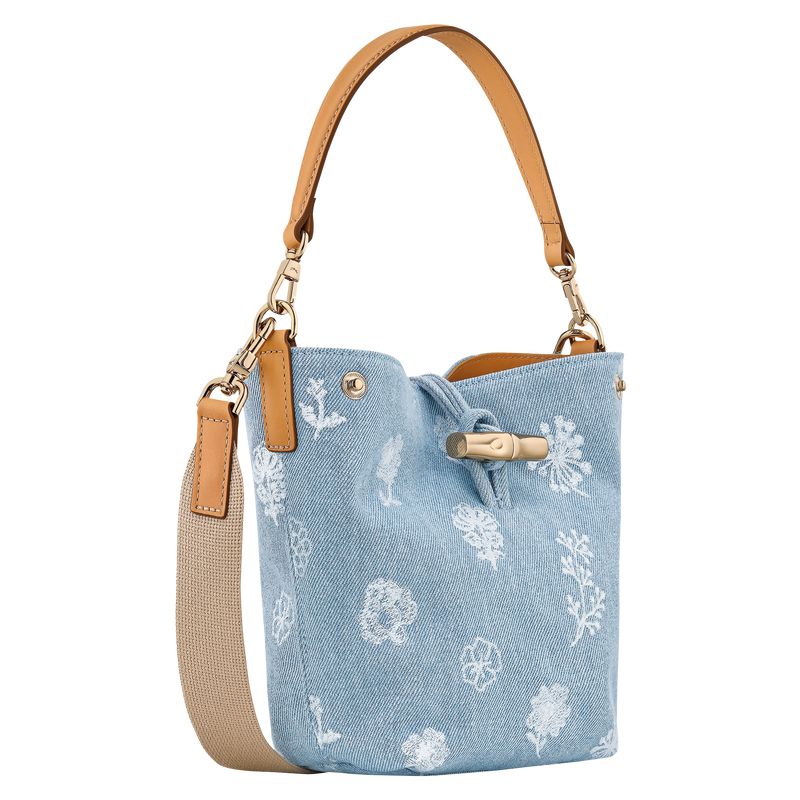 Women Longchamp Le Roseau Xs Bucket Bag Blue | Philippines-612CSHEFO