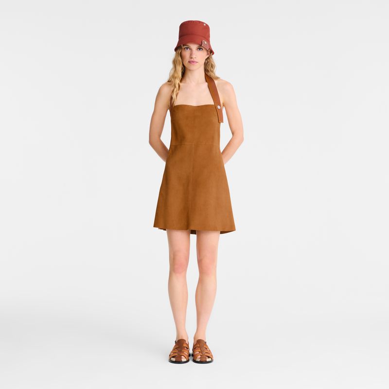 Women Longchamp Leather Dress Brown | Philippines-794TOWHAG