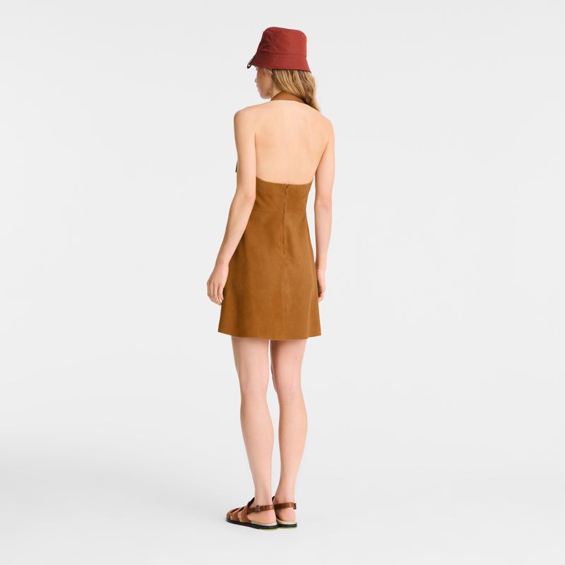 Women Longchamp Leather Dress Brown | Philippines-794TOWHAG