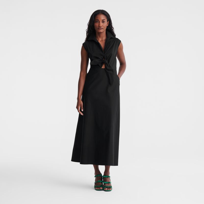 Women Longchamp Long Dress Black | Philippines-340GFEYLU