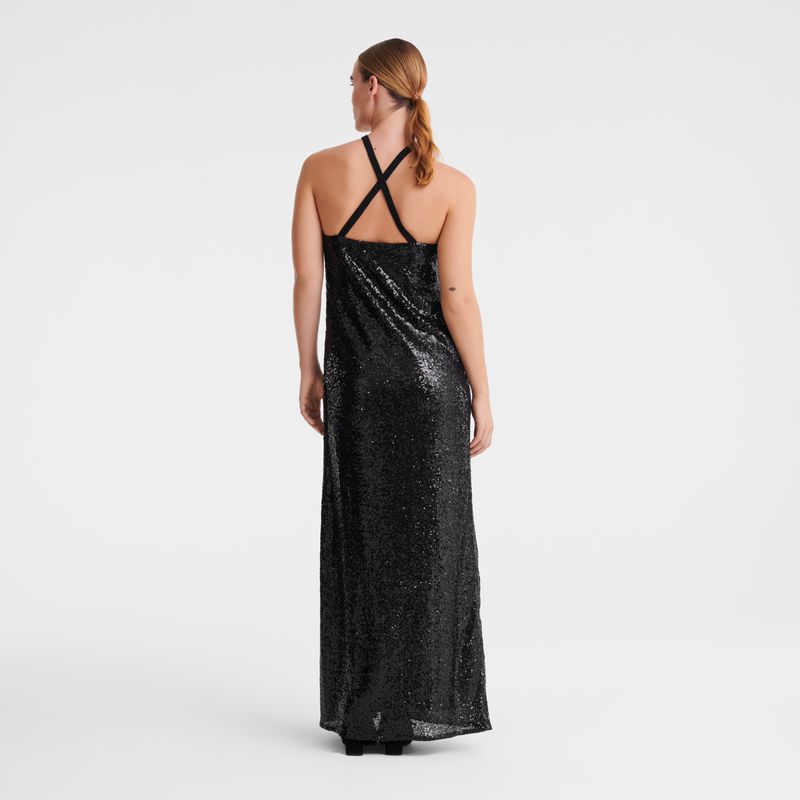 Women Longchamp Long Dress Black | Philippines-692XMLEBW