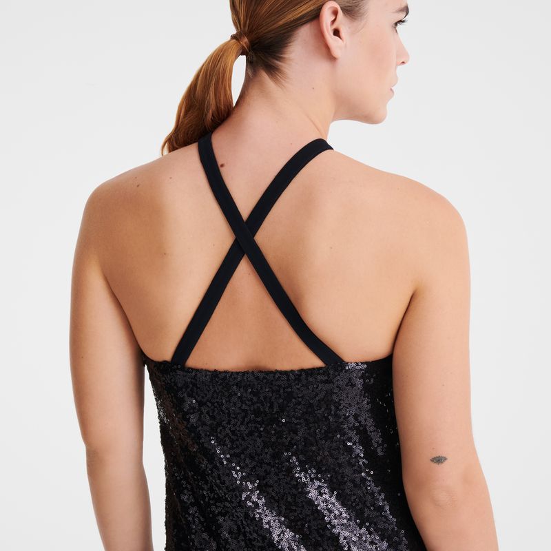 Women Longchamp Long Dress Black | Philippines-692XMLEBW