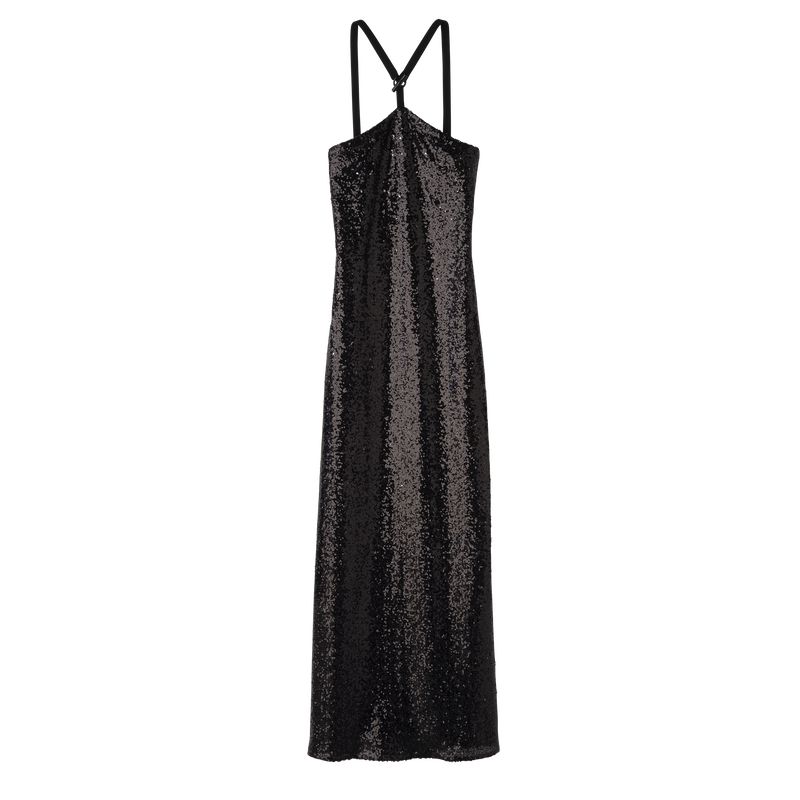 Women Longchamp Long Dress Black | Philippines-692XMLEBW