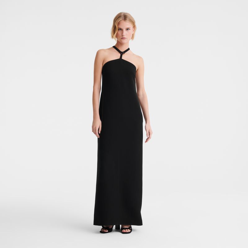 Women Longchamp Long Dress Black | Philippines-275XZLJMW