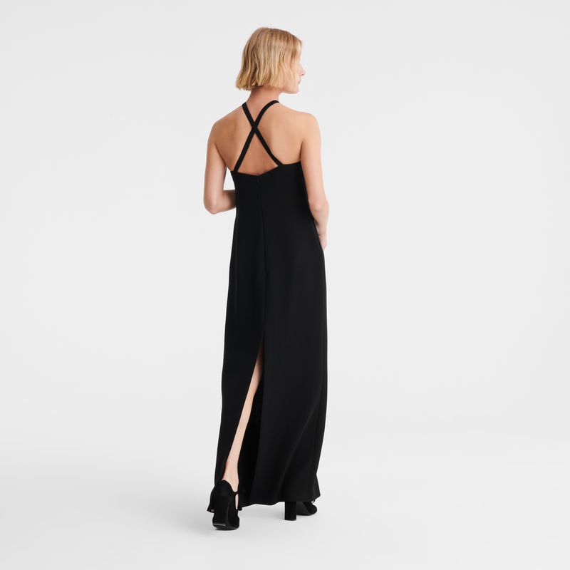 Women Longchamp Long Dress Black | Philippines-275XZLJMW