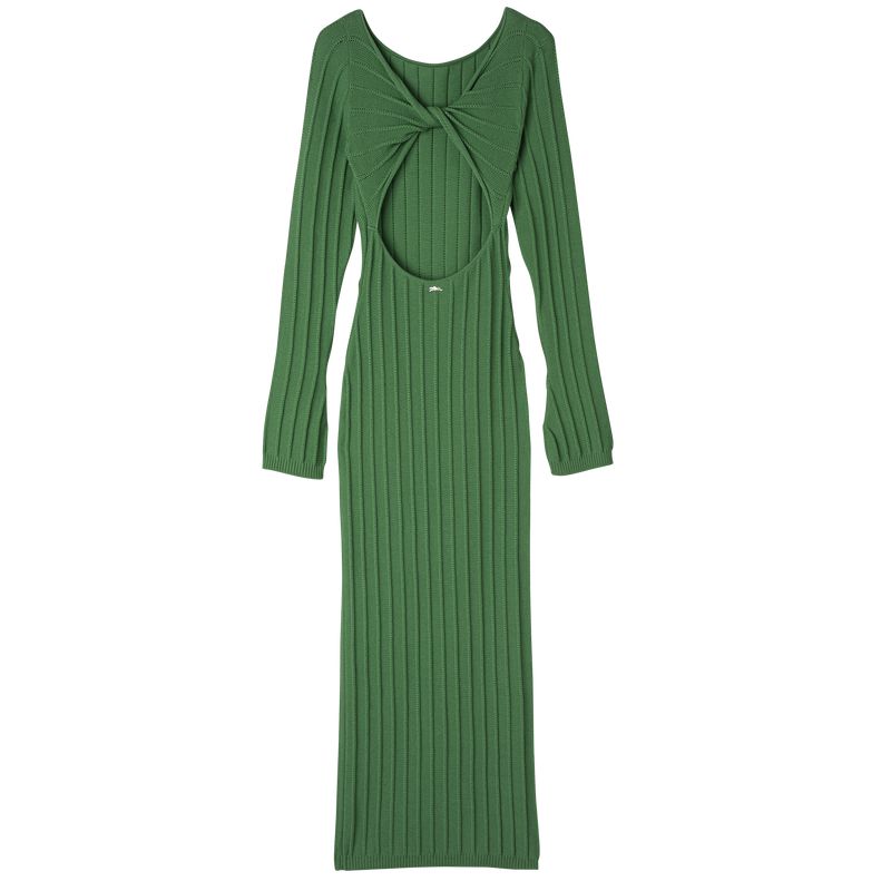Women Longchamp Long Dress Green | Philippines-561KIDUMW